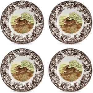 Spode Woodland Rabbit 4 Piece Dinner Plates, Service for 4 - Brown