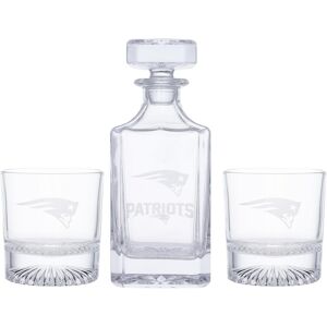 Memory Company New England Patriots Decanter and Two Rocks Glasses Set - Clear