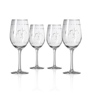 Rolf Glass Fleur De Lis White Wine 12Oz - Set Of 4 Glasses