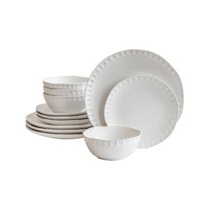 over&back Vesper 12 Piece Dinnerware Set - White