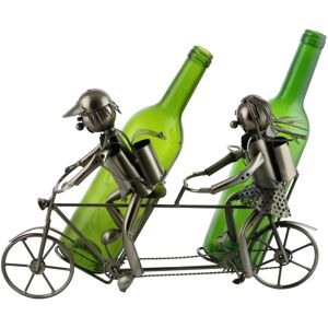 Wine Bodies Tandem Bicycle Wine Bottle Holder - Silver