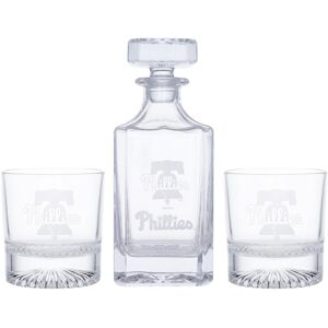 Memory Company Philadelphia Phillies Decanter and Two Rocks Glasses Set - Clear