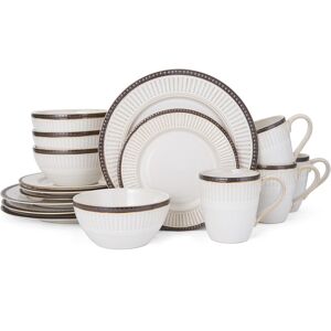 Pfaltzgraff 16-Pc. Promenade Column Dinnerware Set - White Grou