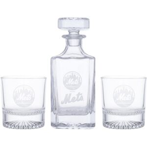 Memory Company New York Mets Decanter and Two Rocks Glasses Set - Clear