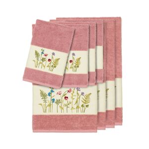 Linum Home Turkish Cotton Serenity 8-Pc. Embellished Towel Set - Tea Rose