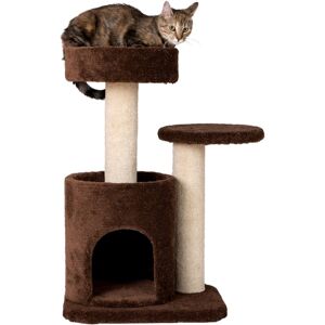 Armarkat Carpeted Real Wood Cat Tree Condo - Coffee Brown