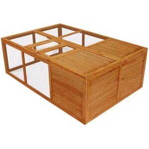 vidaXL Outdoor Foldable Wooden Animal Cage - Brown