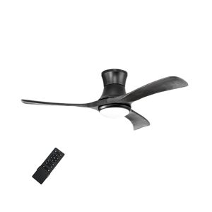 Costway 52 Inches Ceiling Fan with Led Light, Remote Control,6 Wind Speeds and 8H Timer - Black