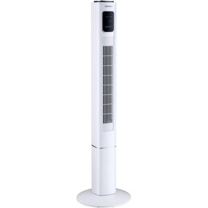 Slickblue Portable 48 Inch Oscillating Standing Bladeless Tower Fans with 3 Speeds Remote Control-White - White