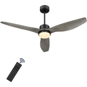 Simplie Fun 52 Inch Blade Led Propeller Ceiling Fan With Remote Control, Wood Color - Beige/khaki