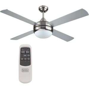 Black & Decker 52 inch Ceiling Fan with Remote Control - Silver