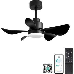 Simplie Fun 28' Ceiling Fans with Lights and Remote/App Control, Low Profile Ceiling Fans with 5 Reversible Blades 3 Colors Dimmable 6 Speeds Ceiling