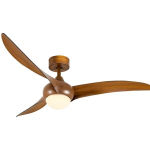 Slickblue 52 Inch Ceiling Fan with Changeable Light Color and 6-Level Adjustable Speed-Brown - Brown