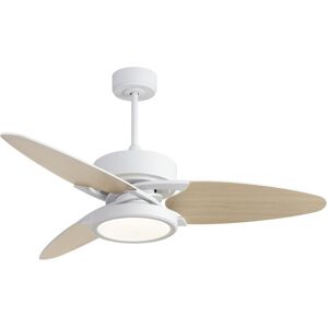 Simplie Fun 52 In Light Wood Ceiling Fan Lighting With Remote Control - Open White