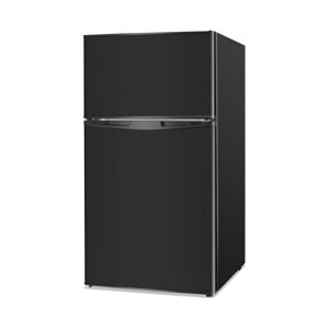 Costway 3.2 Cu.Ft Mini Refrigerator with Freezer Compact Fridge with 2 Reversible Door - Black