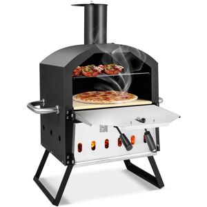 Sugift Outdoor Pizza Oven with Anti-scalding Handles and Foldable Legs - Black