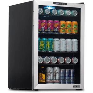 Newair 160 Can Freestanding Beverage Fridge in Stainless Steel with Split Shelf and Precision Digital Thermostat - Stainless steel