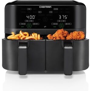 Chefman 9 Quart Air Fryer Square Digital with Double Baskets - Black