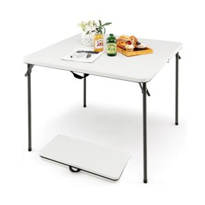 Sugift Folding Camping Table with All-Weather Hdpe Tabletop and Rustproof Steel Frame - White