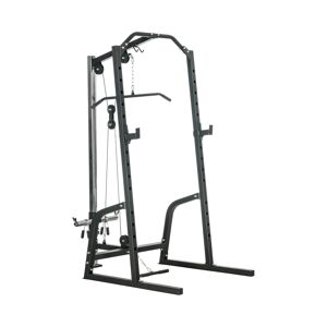 Soozier Power Cage with Pulley System, Squat Rack, Pull up / Push up Stand - Black