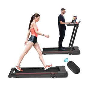 Costway 2.25HP 3-in-1 Folding Treadmill W/Table Speaker Remote Control - Black