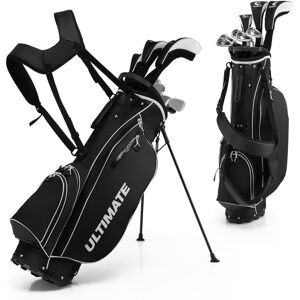 Costway Men's Complete Golf Clubs Package Set 10 Pieces Includes Alloy Driver - Black