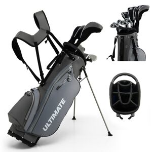 Costway Men's Complete Golf Clubs Package Set 10 Pieces Includes Alloy Driver - Grey