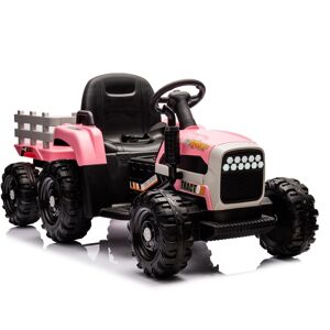 Simplie Fun Real Farm Vehicle Ride-On Car with Rc, Music, Led Lights, 2 Motors - Pink