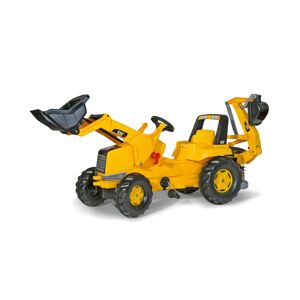 Rolly Toys Cat Kid Backhoe Pedal Tractor with Front Loader - Yellow