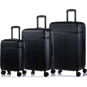 Champs 3-Piece Vintage-Like Hardside Luggage Set - Black