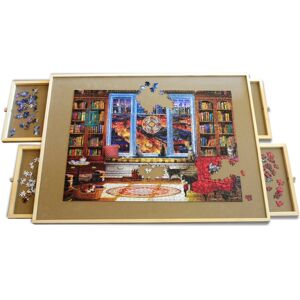 MasterPieces Puzzles Wood Puzzle Table - Fits Up to a 1500 Piece Puzzle - 35