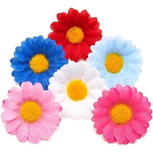 Juvale Bright Creations Artificial Silk Daisy Flowers Head for Crafts in 6 Colors (1.6 in, 100-Pack), Beige Over