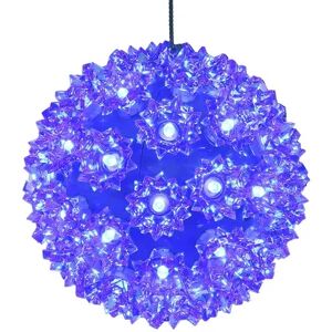 SUNNYDAZE DECOR Sunnydaze 5 in Indoor/Outdoor Lighted Ball Hanging Decor - Blue - 50 Bulbs, Brt Blue