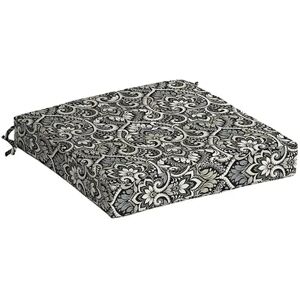 Arden Selections Aurora Damask Outdoor Seat Cushion, Black, 21X21