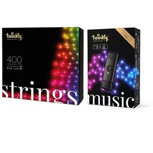 Twinkly 400 LED RGB Multicolor 105 Ft Decorative String Lights with Music Dongle