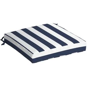 Arden Selections Cabana Stripe Outdoor Seat Cushion, Blue, 21X21