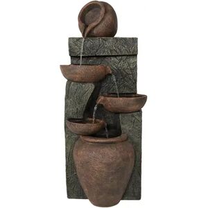 SUNNYDAZE DECOR Sunnydaze Cascading Earthenware Pottery Stream Water Fountain - 39-Inch, Red/Coppr