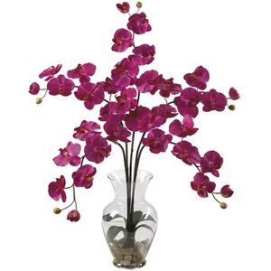 nearly natural Liquid Illusion Silk Phalaenopsis Orchid Floral Arrangement, Multicolor