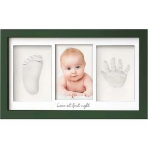 KeaBabies Baby Hand and Foot Print Kit, Duo Baby Picture Frame for Newborn, Baby Keepsake Frames, Hunter Gre, 3X5