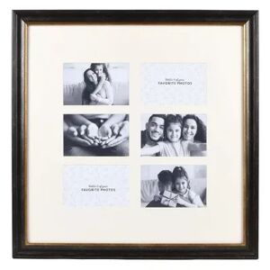 New View Gifts & Accessories 6-Opening Matted Photo Collage Frame, Black