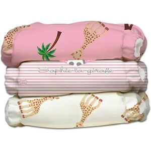 Charlie Banana Hybrid All-in-One Reusable Cloth Diapers - 3 Pack, Pink Sophie Girafe