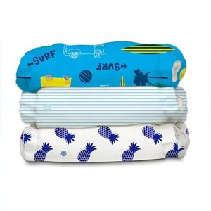 Charlie Banana Hybrid All-in-One Reusable Cloth Diapers - 3 Pack, Blue Rider
