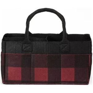 Sammy & Lou Buffalo Check Felt Storage Caddy, Red