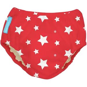 Charlie Banana Reusable Swim Diaper, White Stars Red L