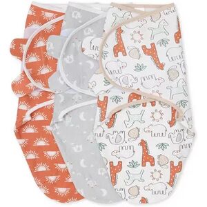 The Peanutshell 3-Pack Desert Safari Baby Swaddles, Grey, 3-6 Months