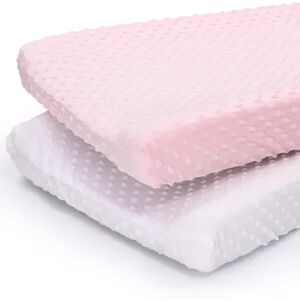The Peanutshell 2-Pack Pink Minky Dot Changing Pad Covers, Large