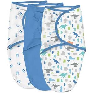 SwaddleMe Original Dino Time 3-Pack Swaddles, Blue, Large