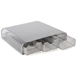 Mind Reader Monitor Stand and Desk Organizer, Silver