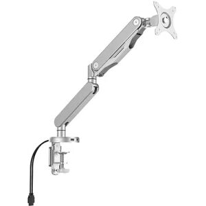 Office Star Products Single Monitor Arm with Dual USB 3.0 Port, Grey