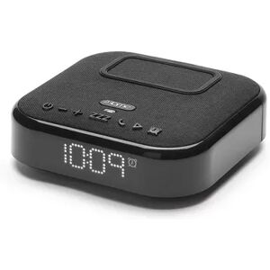 iHome iBTW22 Timebase II Dual Charging Bluetooth Alarm Clock with Wireless & USB Charging, Black